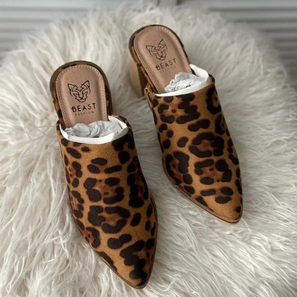 Leopard high heel mules size 6 - Picture 1 of 4